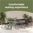 vidaXL Garden Dining Set 7 pcs Black Powder-Coated Steel