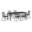 vidaXL Garden Dining Set 7 pcs Black Powder-Coated Steel
