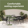 vidaXL Garden Dining Set 7 pcs Black Powder-Coated Steel