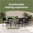 vidaXL Garden Dining Set 7 pcs Black Poly Rattan