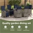 vidaXL Garden Dining Set 7 pcs Grey Poly Rattan