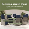 vidaXL Garden Dining Set 7 pcs Grey Poly Rattan