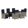 vidaXL Garden Dining Set 7 pcs Grey Poly Rattan