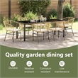 vidaXL Garden Dining Set 7 pcs Brown Poly Rattan
