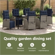 vidaXL Garden Dining Set 7 pcs Grey and Black Rattan