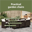 vidaXL Garden Dining Set 9 pcs Brown Poly Rattan