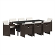 vidaXL Garden Dining Set 9 pcs Brown Poly Rattan
