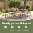 vidaXL Garden Dining Set 7 pcs Brown Poly Rattan