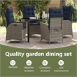 vidaXL Garden Dining Set 5 pcs Grey and Black Rattan