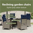 vidaXL Garden Dining Set 5 pcs Grey and Black Rattan