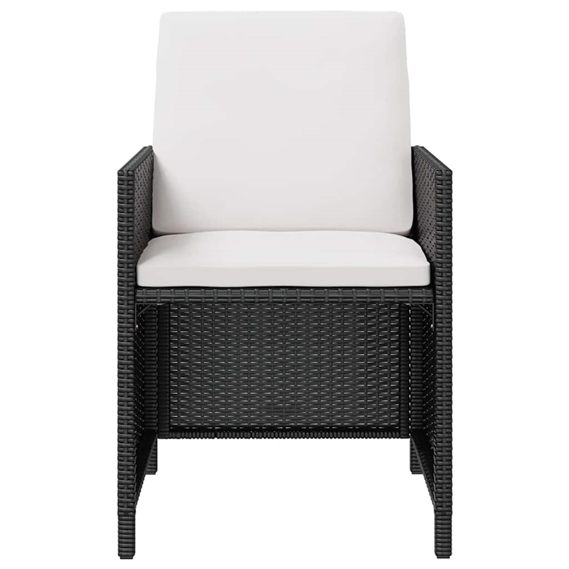 vidaXL 5 Piece Patio Dining Set Poly Rattan and Acacia Wood Black