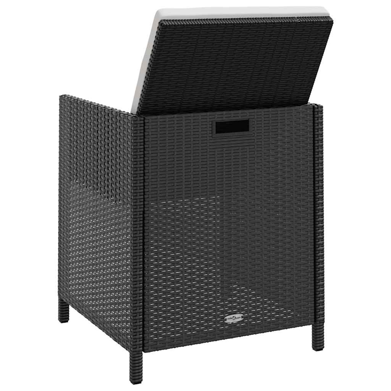 vidaXL 5 Piece Patio Dining Set Poly Rattan and Acacia Wood Black