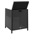 vidaXL 5 Piece Patio Dining Set Poly Rattan and Acacia Wood Black