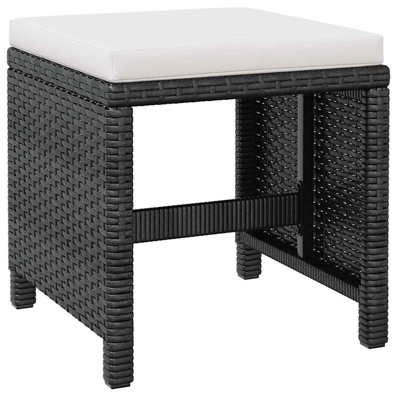 vidaXL 5 Piece Patio Dining Set Poly Rattan and Acacia Wood Black