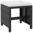 vidaXL 5 Piece Patio Dining Set Poly Rattan and Acacia Wood Black