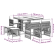 vidaXL Garden Dining Set Black/Cream White Poly Rattan Medium Foldable