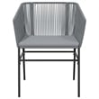 vidaXL 3 Piece Patio Dining Set with Cushions Gray Poly Rattan Glass