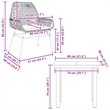 vidaXL 3 Piece Patio Dining Set with Cushions Black Poly Rattan Glass