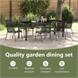 vidaXL Garden Dining Set 7 pcs Black Powder-Coated Steel
