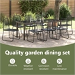 vidaXL Garden Dining Set 9 pcs Black Powder-Coated Steel