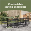 vidaXL Garden Dining Set 9 pcs Black Powder-Coated Steel