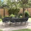 vidaXL Garden Dining Set 9 pcs Black Powder-Coated Steel