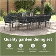 vidaXL Garden Dining Set 9 pcs Black Powder-Coated Steel