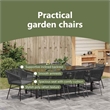 vidaXL Garden Dining Set 9 pcs Black Powder-Coated Steel
