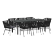 vidaXL Garden Dining Set 9 pcs Black Powder-Coated Steel