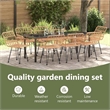 vidaXL Garden Dining Set 9 pcs Brown Powder-Coated Steel