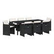vidaXL Garden Dining Set 9 pcs Black Poly Rattan