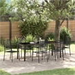vidaXL Garden Dining Set 7 pcs Black Powder-Coated Steel