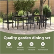 vidaXL Garden Dining Set 7 pcs Black Powder-Coated Steel