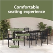 vidaXL Garden Dining Set 7 pcs Black Powder-Coated Steel
