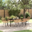 vidaXL Garden Dining Set 7 pcs Brown Powder-Coated Steel