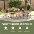 vidaXL Garden Dining Set 7 pcs Brown Powder-Coated Steel