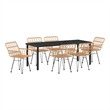 vidaXL Garden Dining Set 7 pcs Brown Powder-Coated Steel