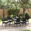 vidaXL Garden Dining Set 7 pcs Black Powder-Coated Steel
