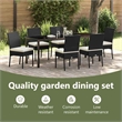 vidaXL Garden Dining Set 7 pcs Black Powder-Coated Steel