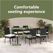 vidaXL Garden Dining Set 7 pcs Black Powder-Coated Steel