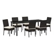 vidaXL Garden Dining Set 7 pcs Black Powder-Coated Steel