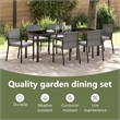 vidaXL Garden Dining Set 6 pcs Grey Powder-Coated Steel