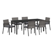 vidaXL Garden Dining Set 6 pcs Grey Powder-Coated Steel
