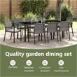vidaXL Garden Dining Set 9 pcs Grey Powder-Coated Steel