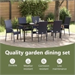 vidaXL Garden Dining Set 7 pcs Black Powder-Coated Steel