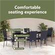 vidaXL Garden Dining Set 7 pcs Black Powder-Coated Steel