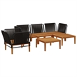 vidaXL 6 pcs Solid Acacia Wood & Rope Natural