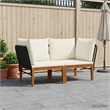 vidaXL 2 pcs Solid Acacia Wood & Rope Natural