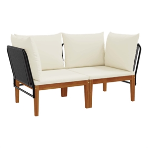vidaXL 2 pcs Solid Acacia Wood & Rope Natural