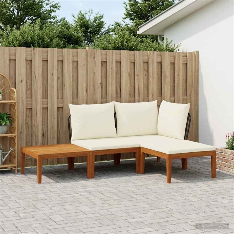 vidaXL 4 pcs Solid Acacia Wood & Rope Natural
